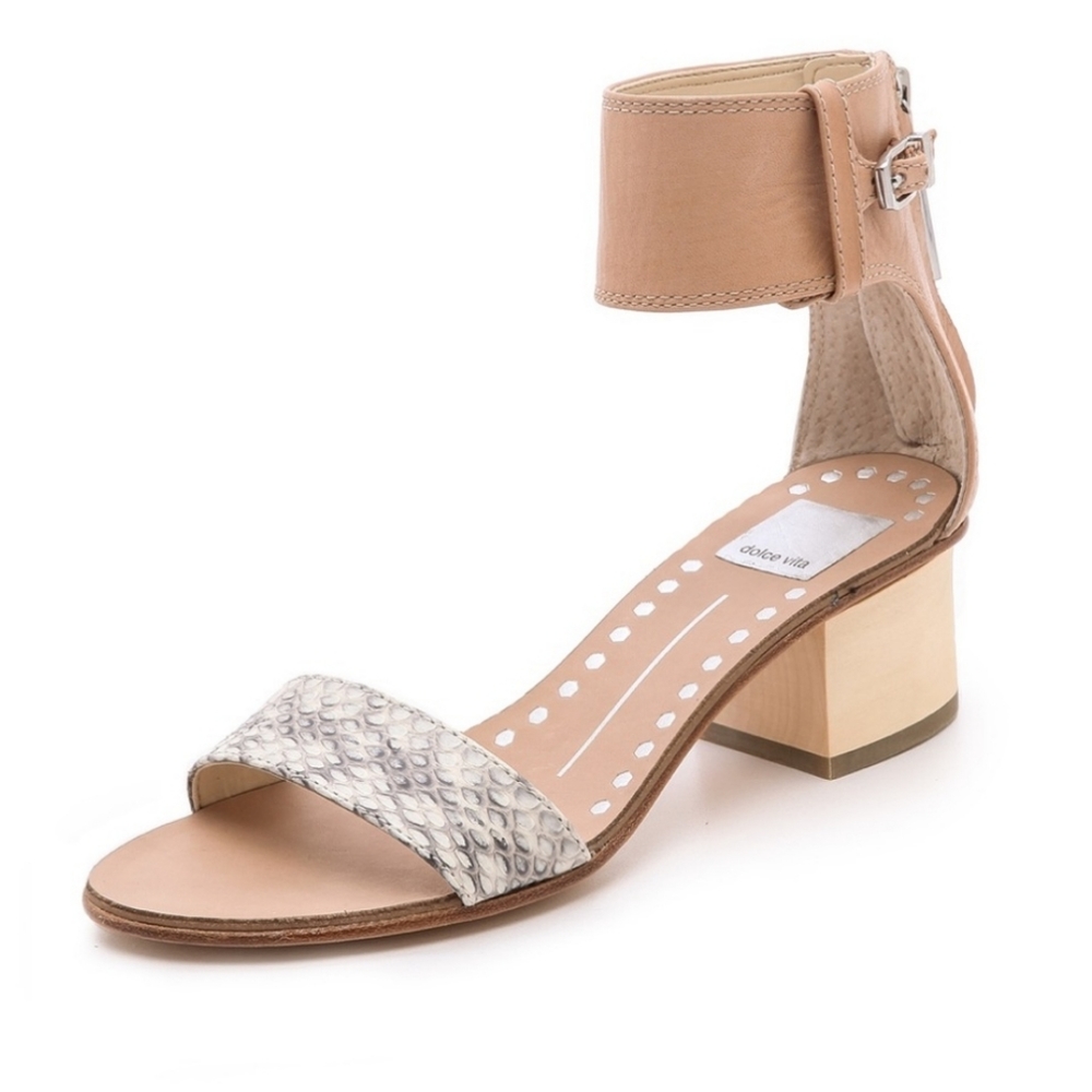 Dolce Vita | snake skin wood heel sandal | size 9